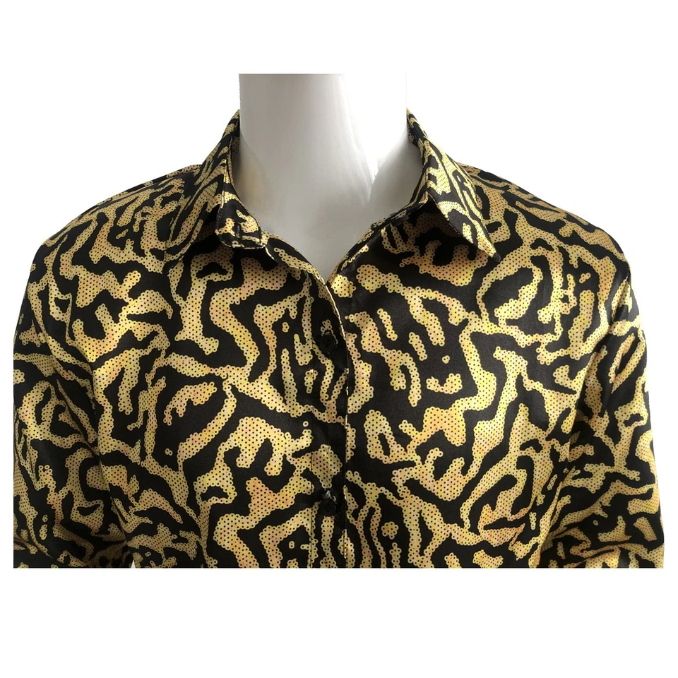Tiger King Joe Disfraz Exótico Disfraz Camisa Conjunto Camisa Azul Amarillo  Foto 3 de 4