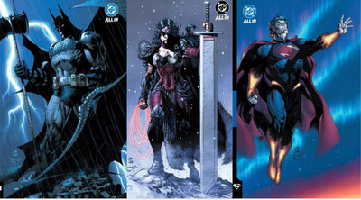 FCBD Absolute Batman Superman Wonder Woman HC Jim Lee Dust Jacket Set Lot of 3