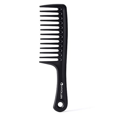  Large Wide Tooth Detangler Paddle Brush - Best Styling Comb for Curly, Black