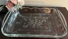 Vintage Anchor Hocking SAVANNAH Clear Floral Glass Casserole Baking Dish 9 X 13