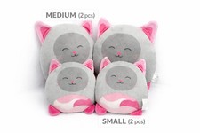 Cat Plush Toy Set 4 Gray Pink :)