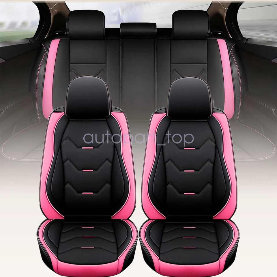 Fits Toyota Corolla Car PU Leather 5 Seat Cover Full Set Front & Rear Cushions Foto 2 de 4