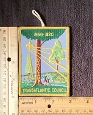 BSA Scout Patch—Transatlantic Council—Day Camp—1950-1990–40 Years—Rectangle