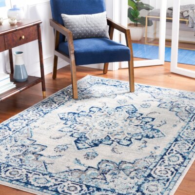 SAFAVIEH Tulum Collection TUL279B Ivory / Blue Rug