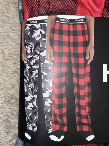 NWT Boy's Hurley 2 Pack Red / Black Camo Sleep Lounge Pants Size Small 7 - 8 - Picture 4 of 6