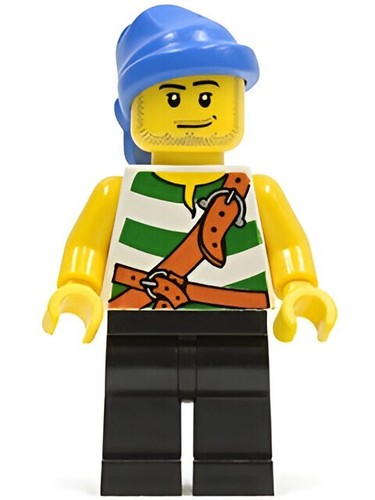 Lego Pirat grün/weiße Streifen 6240 blau Bandana Piraten II Minifigur - Bild 1 von 2