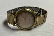 Vintage Timex 21 J Jewels Waterproof Wrist Watch w/ Gold Filled Band FOR REPAIR