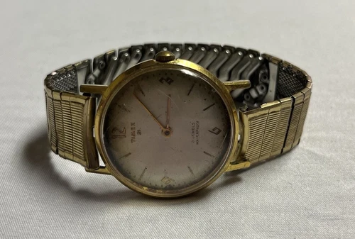 Vintage Timex 21 J Jewels Waterproof Wrist Watch w/ Gold Filled Band FOR REPAIR