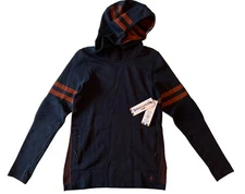 SmartWool Womens Small Intraknit Merino Tech Pullover Hoodie Northwood Deep Navy