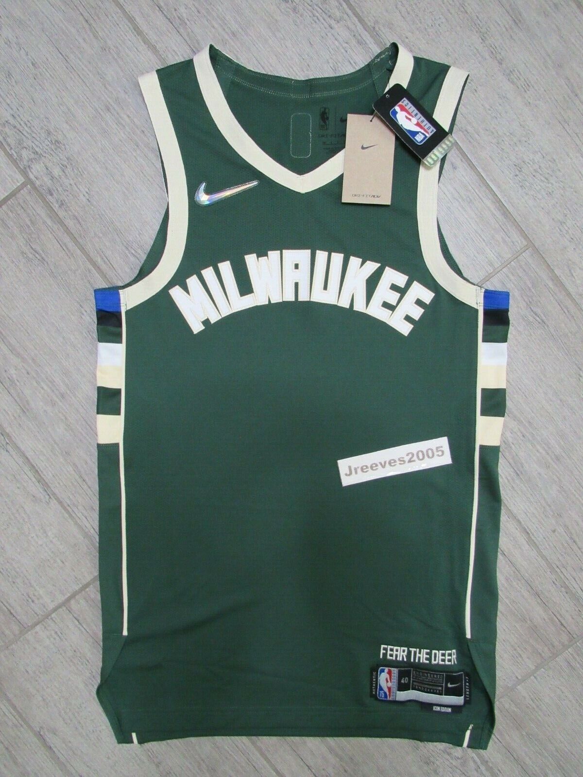 Symptoms barely Bloom NWT Nike NBA ADV Authentic 75th Anniversary Milwaukee Bucks Blank Jersey Sz  40 | eBay