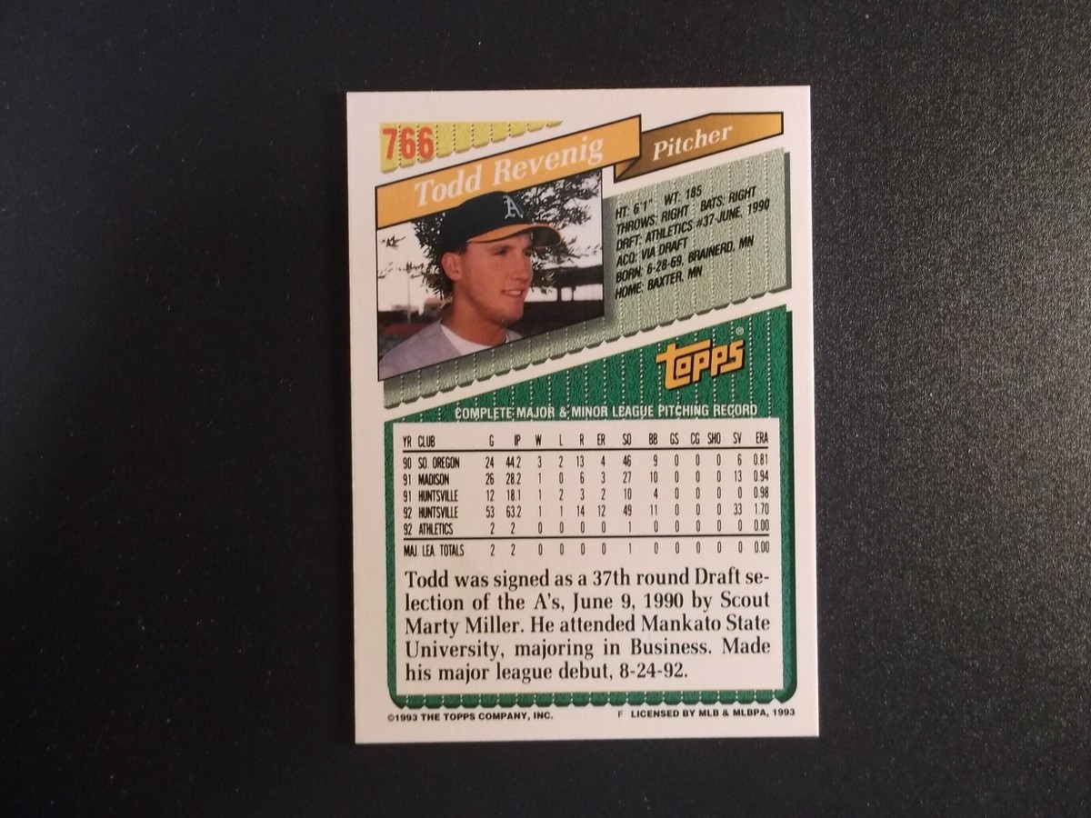 1993 Topps Inaugural Rockies Todd Revenig Card # 766 | eBay