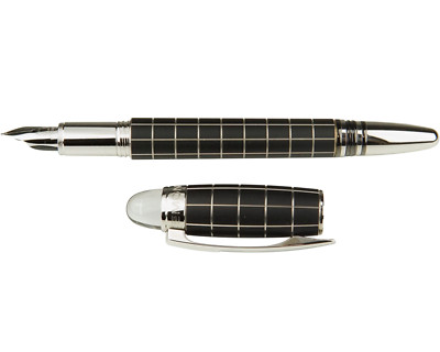 Montblanc Starwalker Metal Rubber Füller ID 08854 Platinum 14 Karat Gold M-Feder