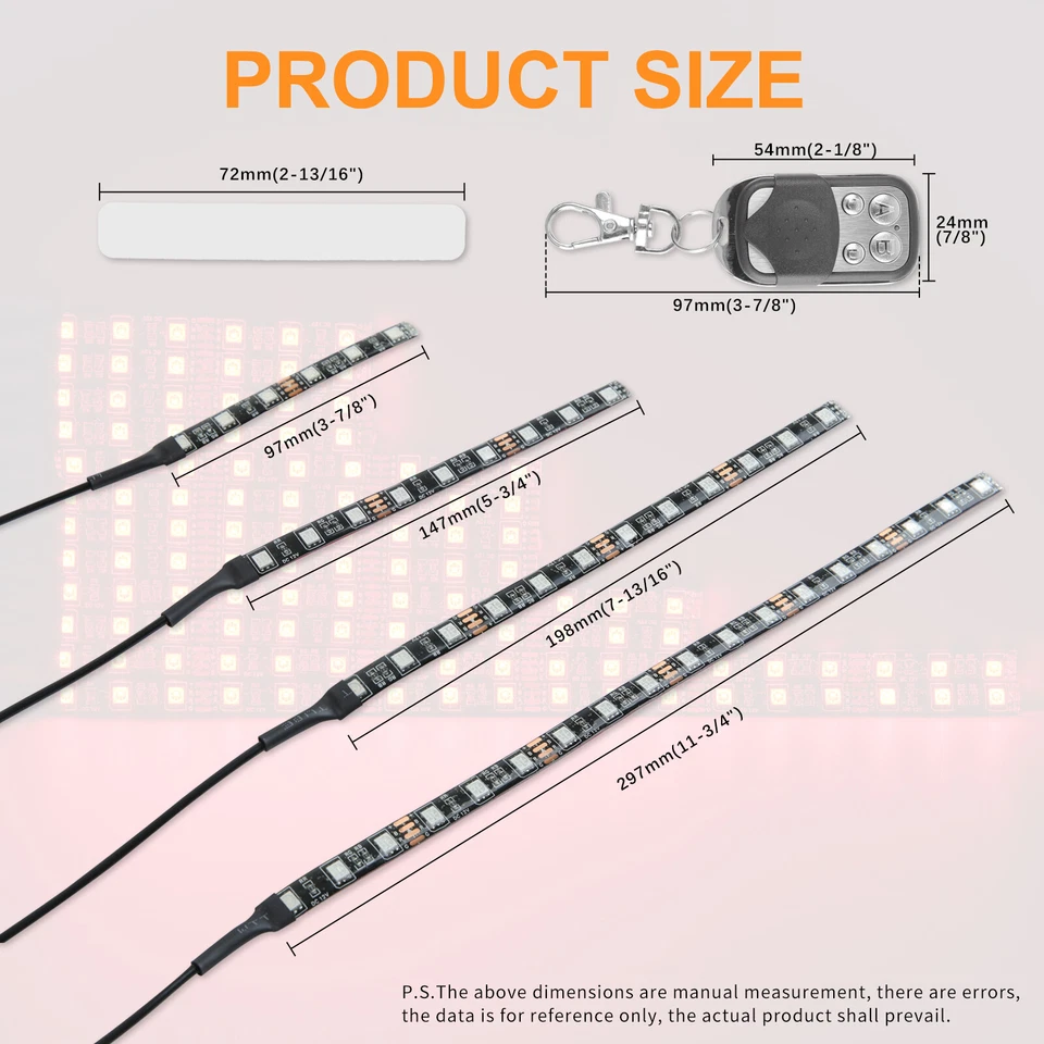 Tira de luces LED RGB para motocicleta Honda CBR 1000RR 600RR 250RR 12x  Foto 2 de 4