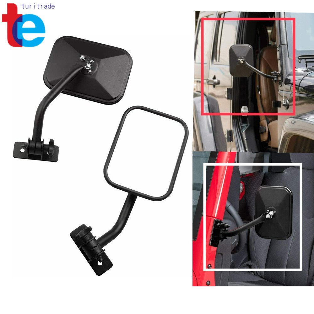 2 Pack Quick Release Doorless Mirror For Jeep Wrangler TJ JK LJ Door Off Mirrors