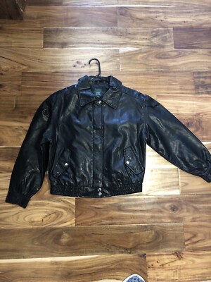 Women's Faux Leather Bomber Jacket Wild Fable Black Small New With Tags 