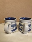 Set Of 2 Pfaltzgraff Rio Coffee Mugs Ivory And Shades Of Blue Stoneware — photo 2