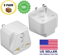 2Pcs Universal EU UK AU to American US Travel Outlet Plug in Adapter Converter