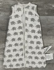Pottery Barn Baby Sleep Sack Zip Wearable Blanket 6 12 M Taylor Gray Elephants