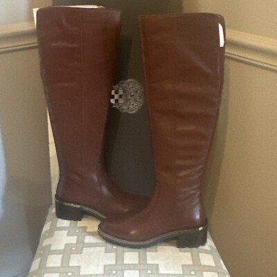 Vince Camuto Bocca Brown Leather Riding Tall Over-the-Knee