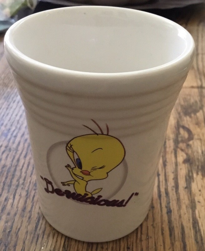 Fiestaware Looney Tunes Tweety Bird vtg white  mug cup fiesta