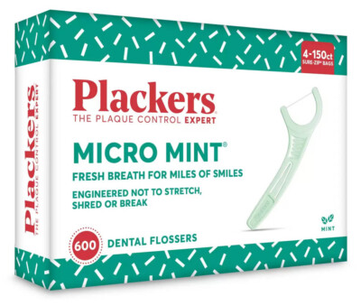 Plackers 600 x Micro Neuwertig Zahnseide mit Zahnstocher