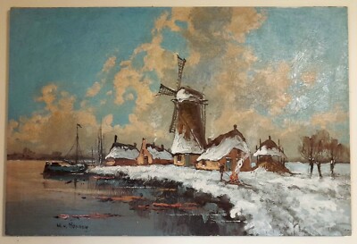 Wilhem Van Norden. Enchanting Vintage Oil On Canvas Landscape The Hague. 24x36in