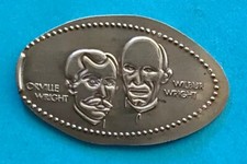 WILBUR & ORVILLE WRIGHT BROTHERS AIRPLANE PRESSED COPPER NOT ZINC PENNY RETIRED