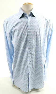 Robert Graham Council NWT $198 Mens Long Sleeves Dress Shirt Sz Small Light Blue
