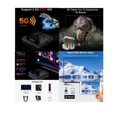 H96 Max Quad Core 6k HD Smart TV Box Android 10.0 Doppel Wifi Wireless 4+64g Box