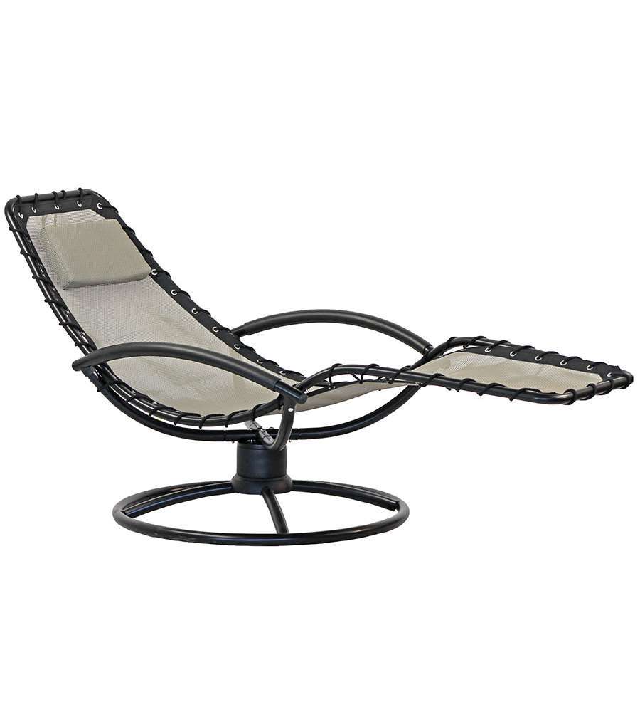 Sdraio chaise longue da giardino ellittica twist ecrù