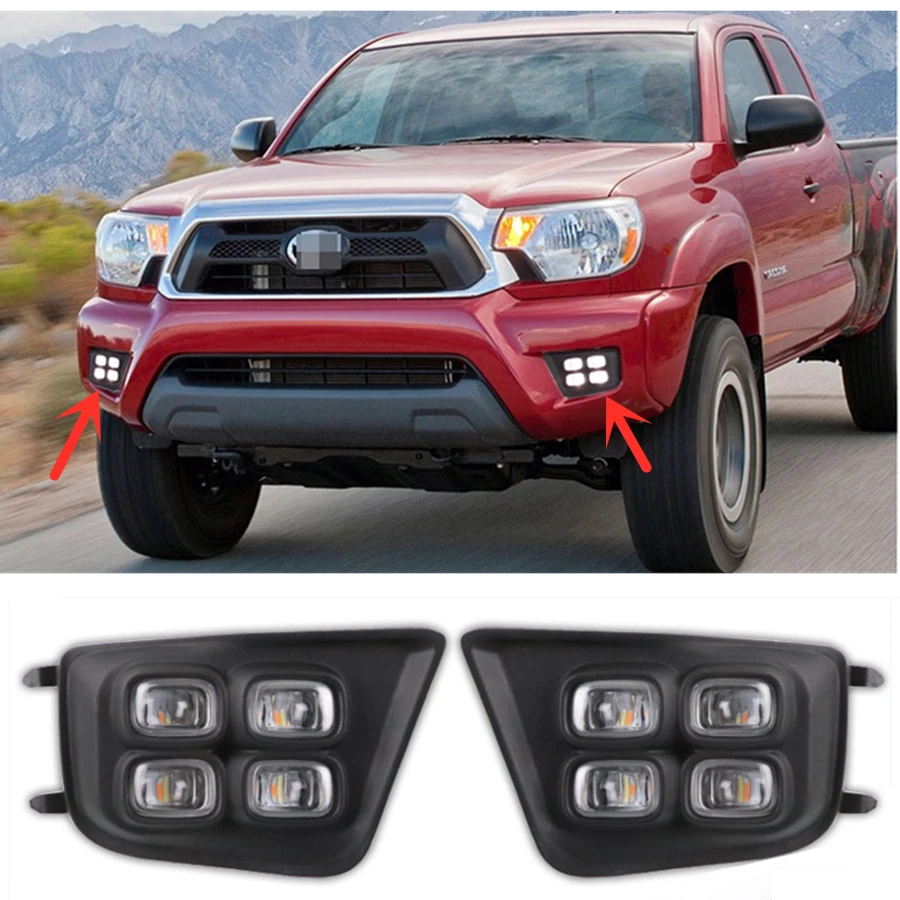 2x DRL For Toyota Tacoma 2012-2015 LED Daytime Running Light Fog lamp - 第 1 张/共 8 张