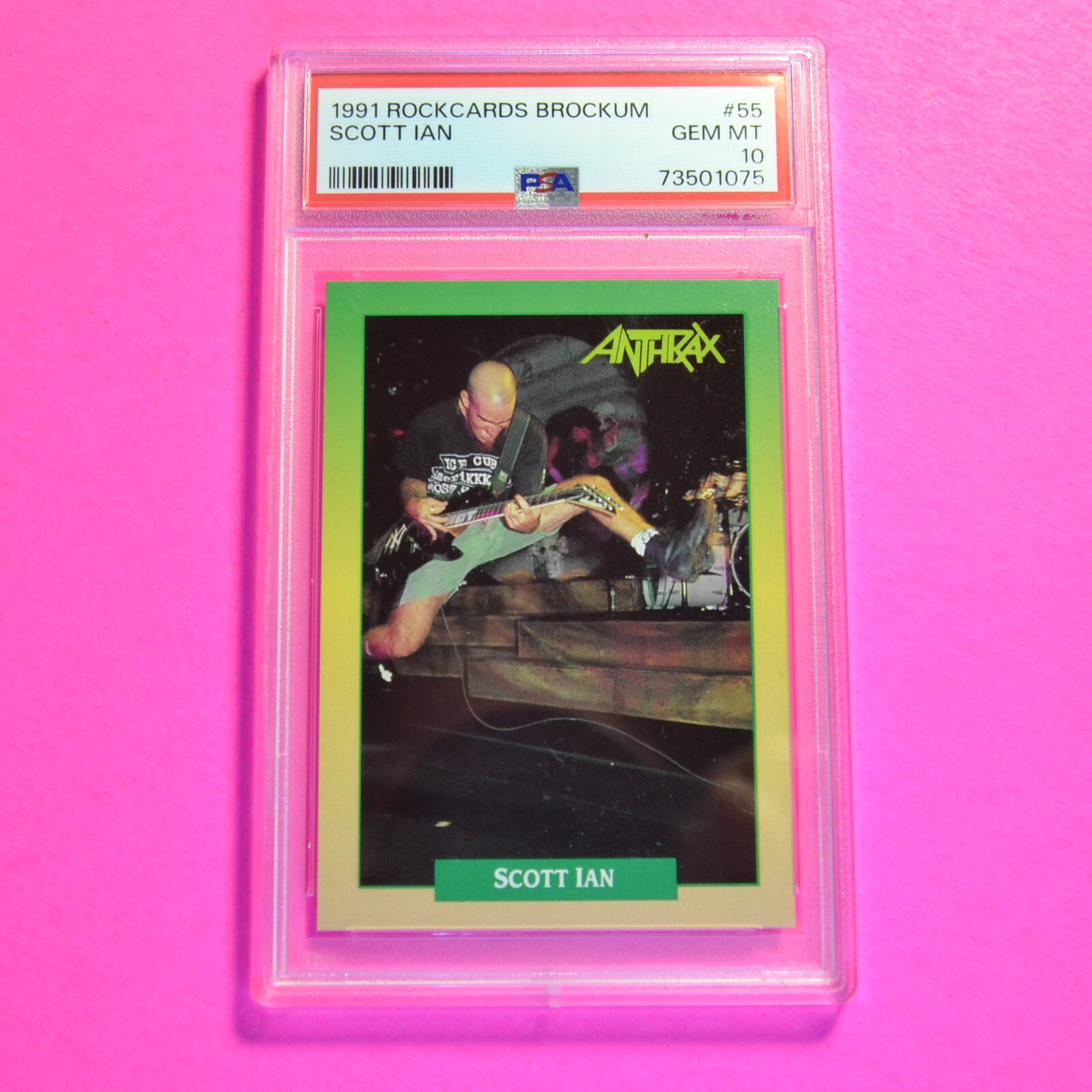 1991 RockCards Brockum #55 Scott Ian Rookie Anthrax Metal PSA 10 Gem Mint pop 1