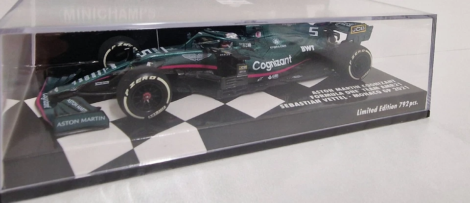 Minichamps 1:43 Model Car F1 Aston Martin AMR21 Vettel Monaco 2021 Die Cast - Image 3 of 4
