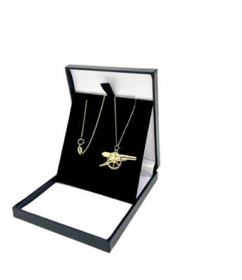 ARSENAL FC 18ct GOLD PLATED ON SILVER CANNON PENDANT & CHAIN