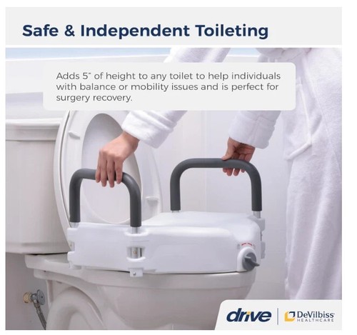 Drive Medical RTL12027RA 2 in 1 Raised Toilet Seat - Picture 6 of 6