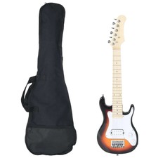 Electric Guitar For Kids With Bag Brown And White 3/4 30"