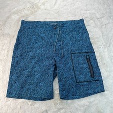 Mack Weldon Mens 31/32 Blue Riptide Wavecrest Swim Board Short