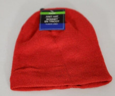 Child's Hat Red Black Fleece Lined Shell Youth Knit Cap Beanie Kid Winter New