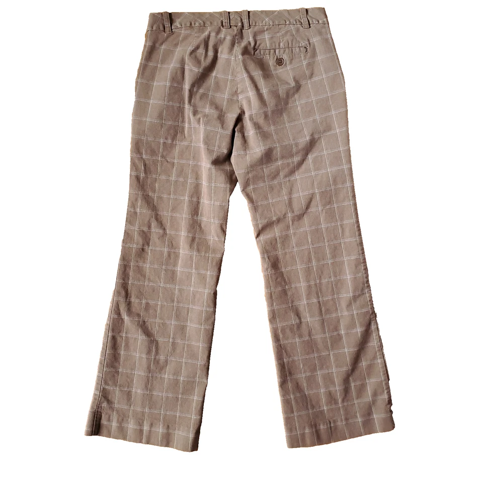 Pantalones De Colección Gap Talla 6 Marrón A Cuadros Pierna Recta Pantalón 30x27 Bolsillos Y2K Academia Foto 2 de 4