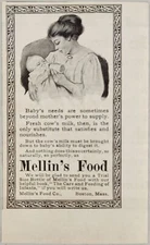 1910 Print Ad Mellin's Food Fresh Cow's Milk for Babies Boston,Massachusetts