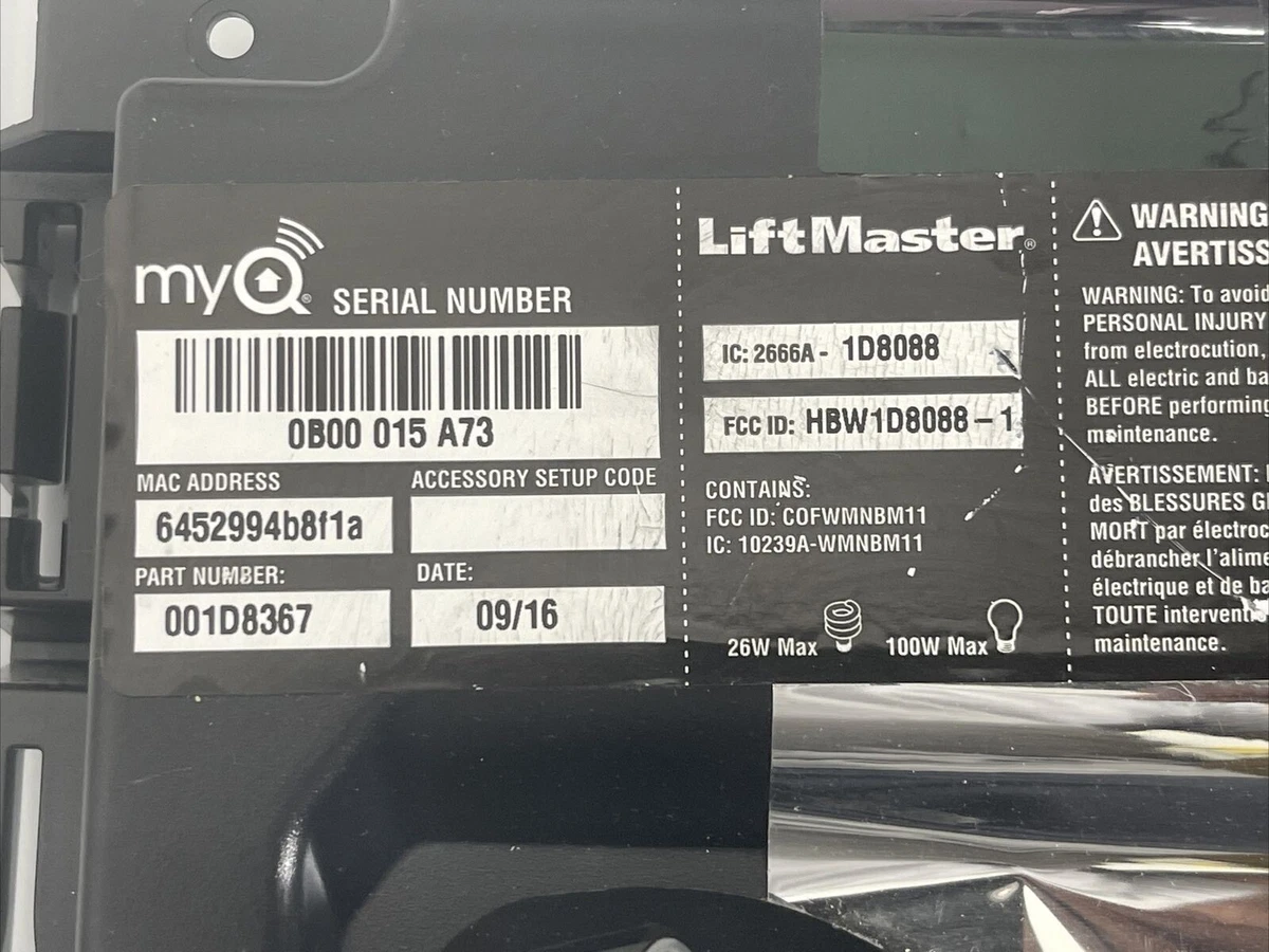 Chamberlain MyQ Wifi Garage Opener Refuses To Connect To U6, 56 OFF