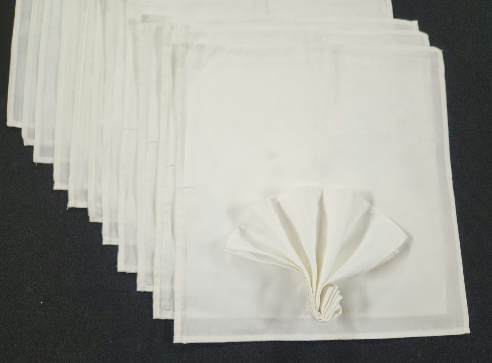 100 Dz (1200) White Rose DAMASK 20X20 Spun Poly Napkins