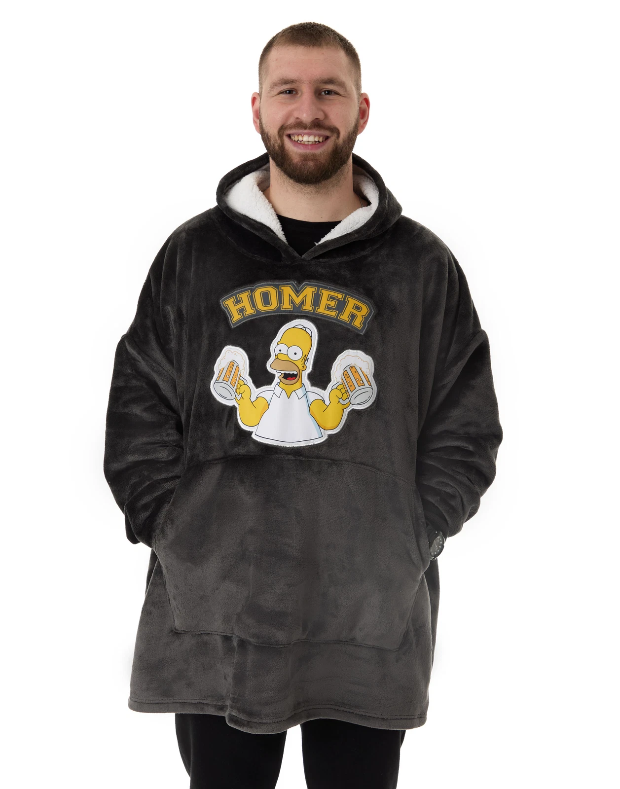 The Simpsons Black Homer Blanket Hoodie Mens