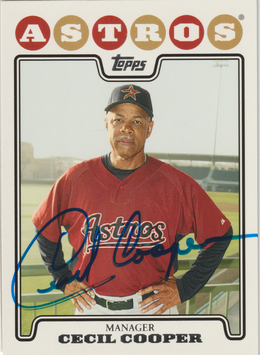 2008 TOPPS #404 CECIL COOPER SIGNED AUTOGRAPH CARD HOUSTON ASTROS