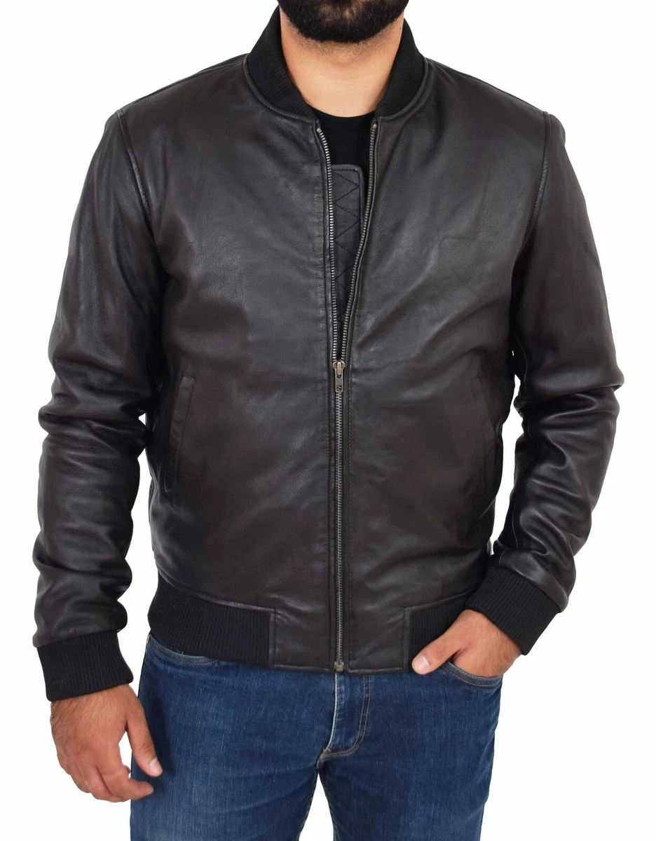 Lightweight leather bomber jacket cheap