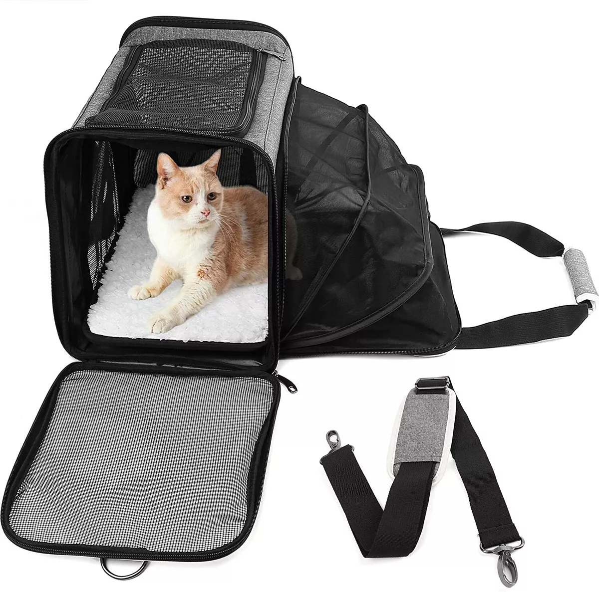 Pet Dog Small Cat Carrier Soft Sided Comfort Bag Travel Case Airline  Approved