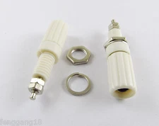 10pcs 4mm Banana Plug Jack Binding Post Speaker Cable Amplifier Connector White