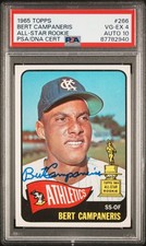 1965 Topps #266 Bert Campaneris RC Auto PSA/DNA PSA 4 Autograde 10