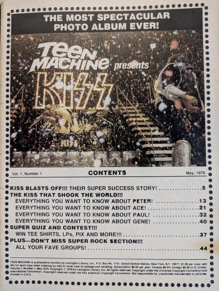 Teen Machine Magazine Presents KISS In Pix May 1978 Mostly Kiss also Queen Heart Foto 3 de 4