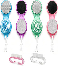 4PCS Foot Scrub Brush, 4 in 1 Foot Scrubber Brush for Shower with Pumice Stone F